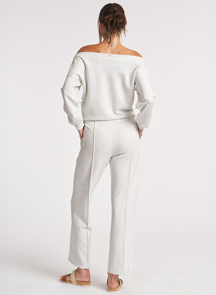 Ultraluxe Pintuck Jumpsuit - Heather White