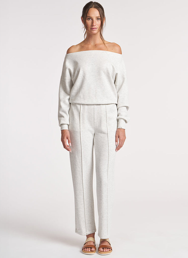 Ultraluxe Pintuck Jumpsuit - Heather White