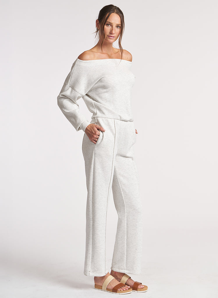 Ultraluxe Pintuck Jumpsuit - Heather White