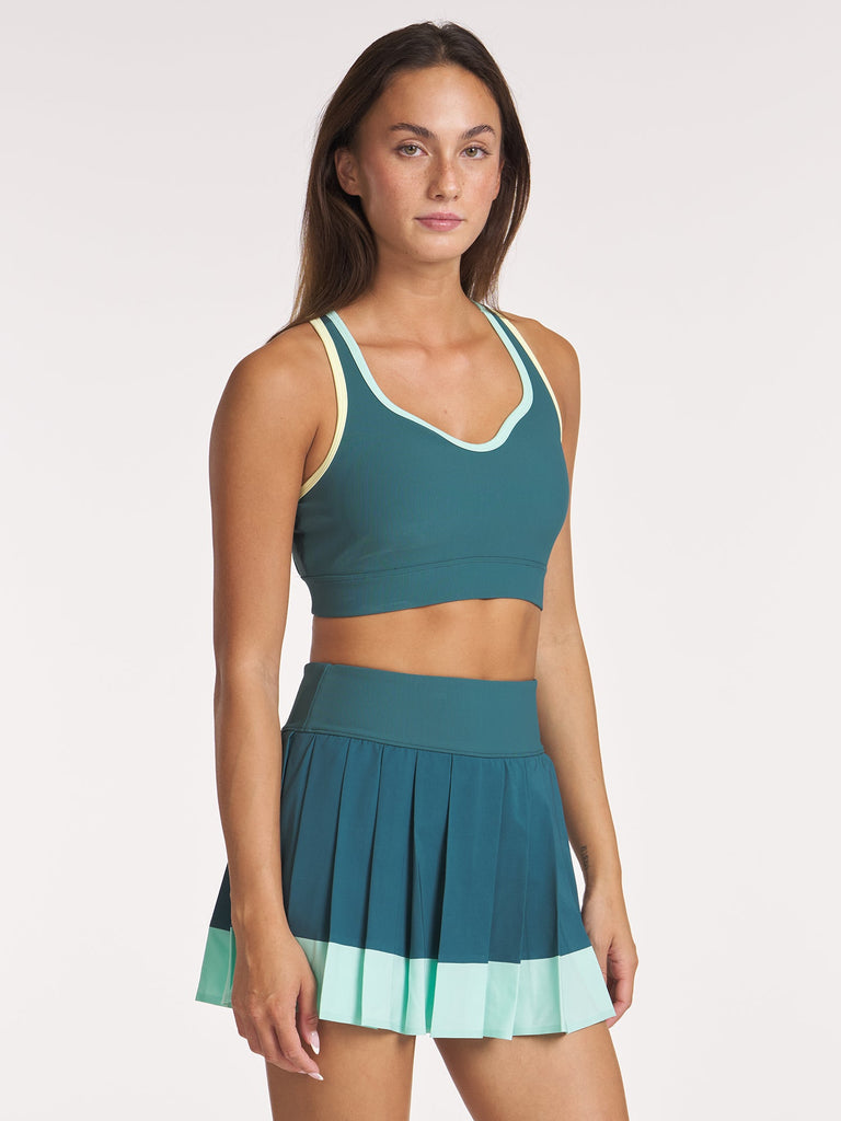 Refine Color Block Bra - Deep Dive/Jelly Mint