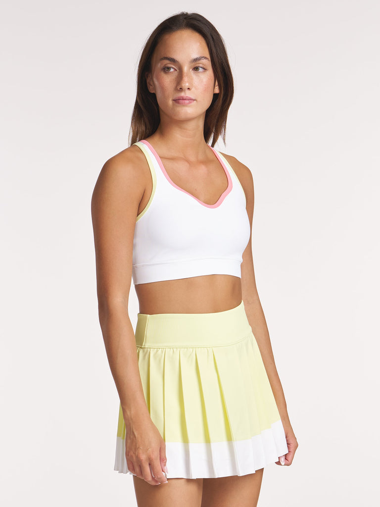 Refine Color Block Bra - Lime Glow/White
