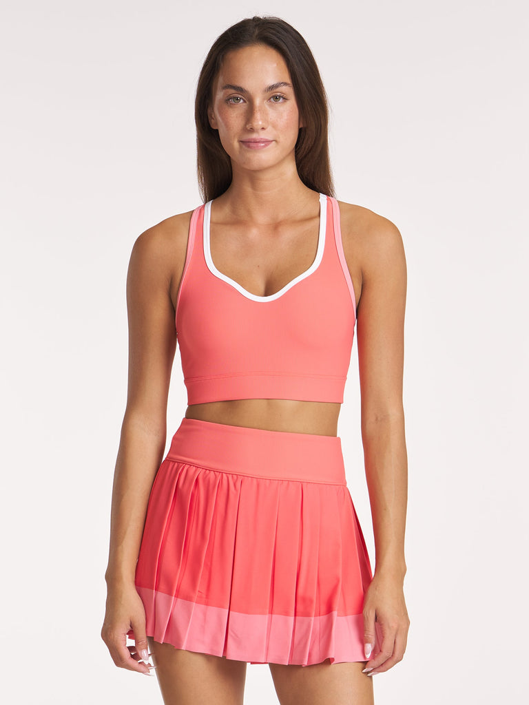 Refine Color Block Bra - Papaya/Shell Pink