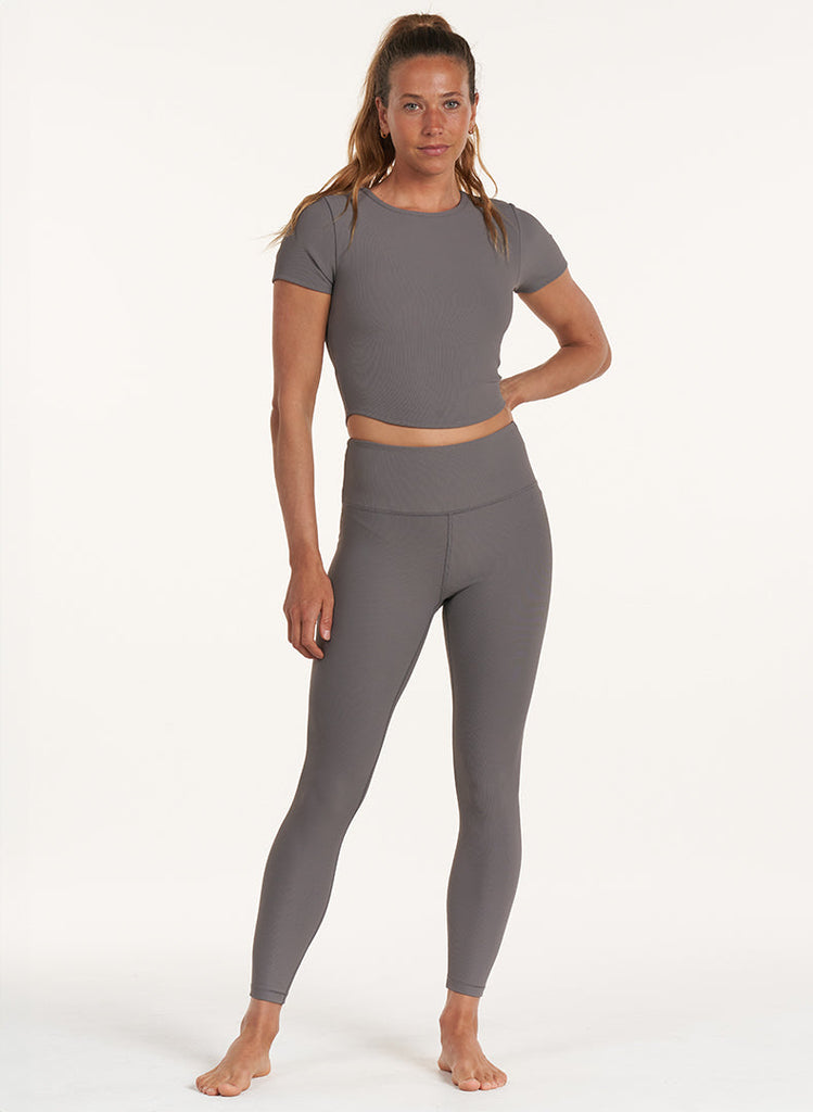 Refine Rib 7/8 Legging - Graphite