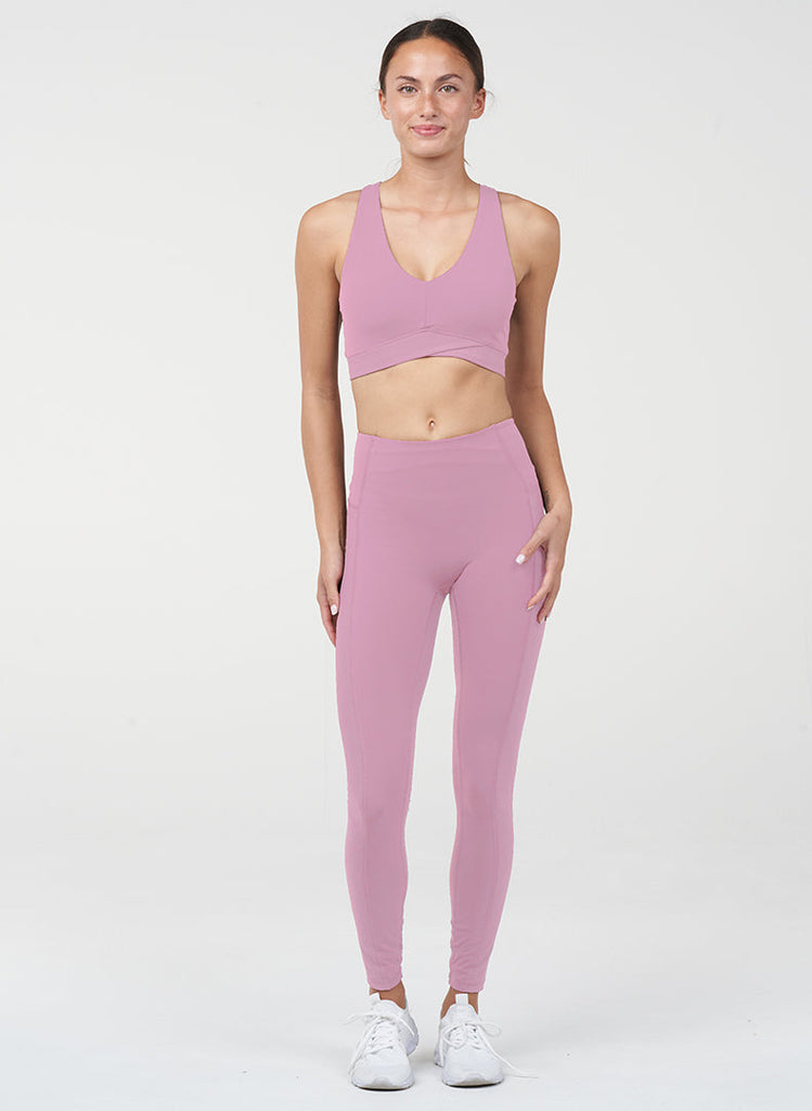 Endure Rib Inset 7/8 Legging - Crushed Rose