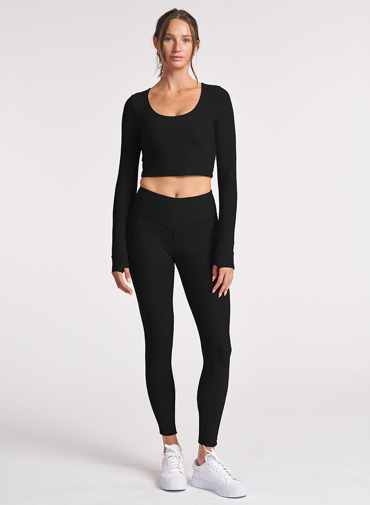 Refine Angled Waistband 7/8 Legging - Black