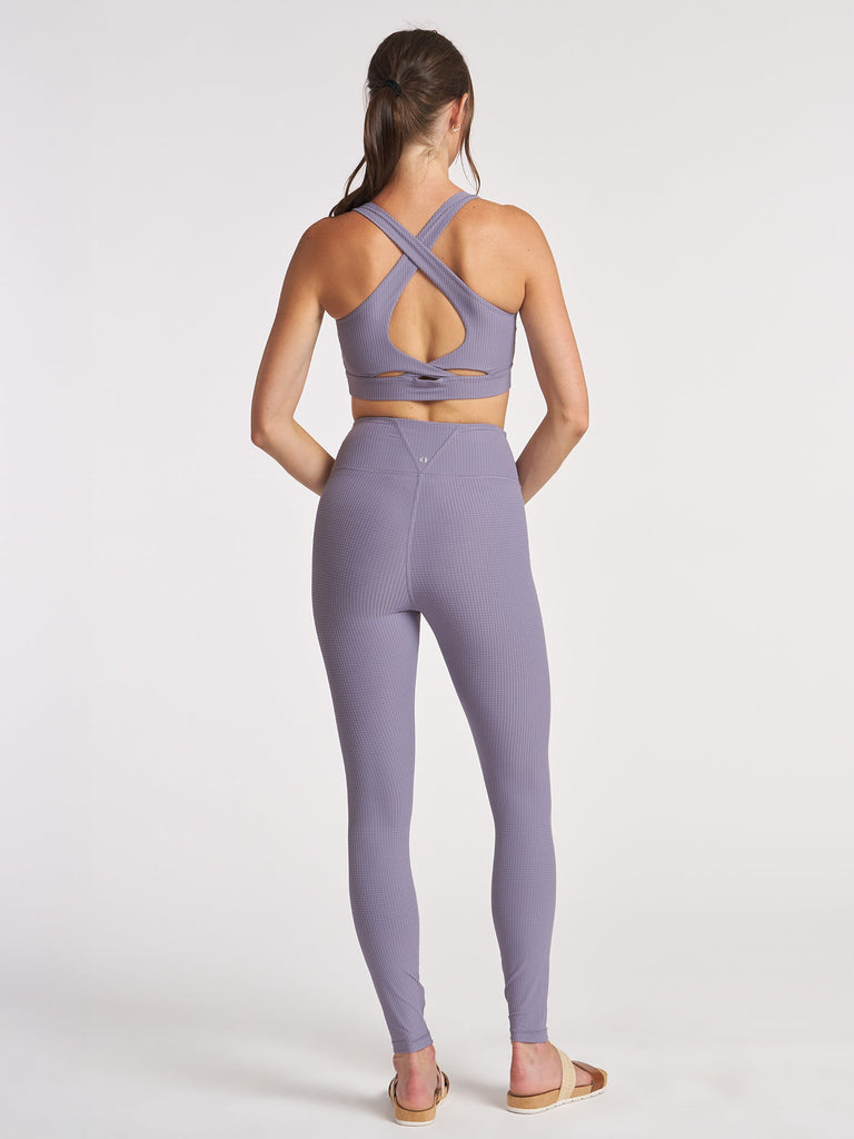 Grid Cross Back Bra - Violet Ash