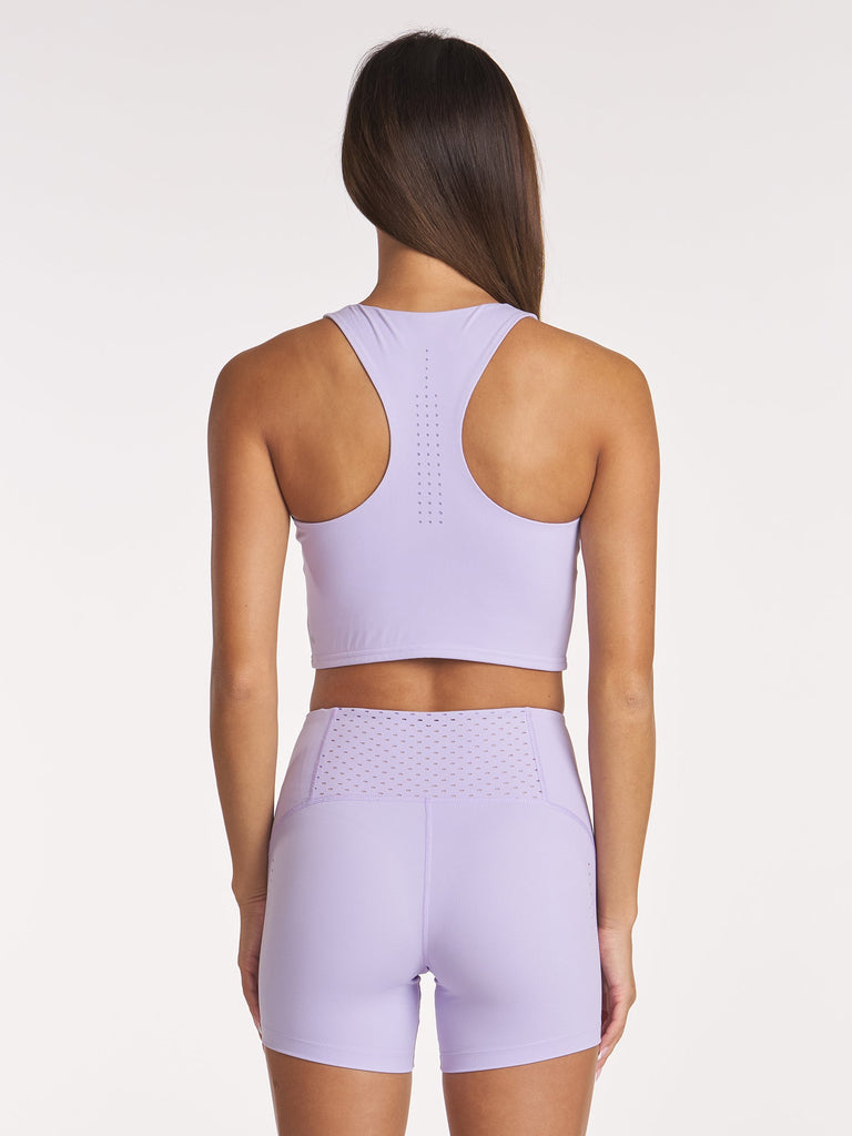 Endure Perforated High Neck Bra - Lavender Frost