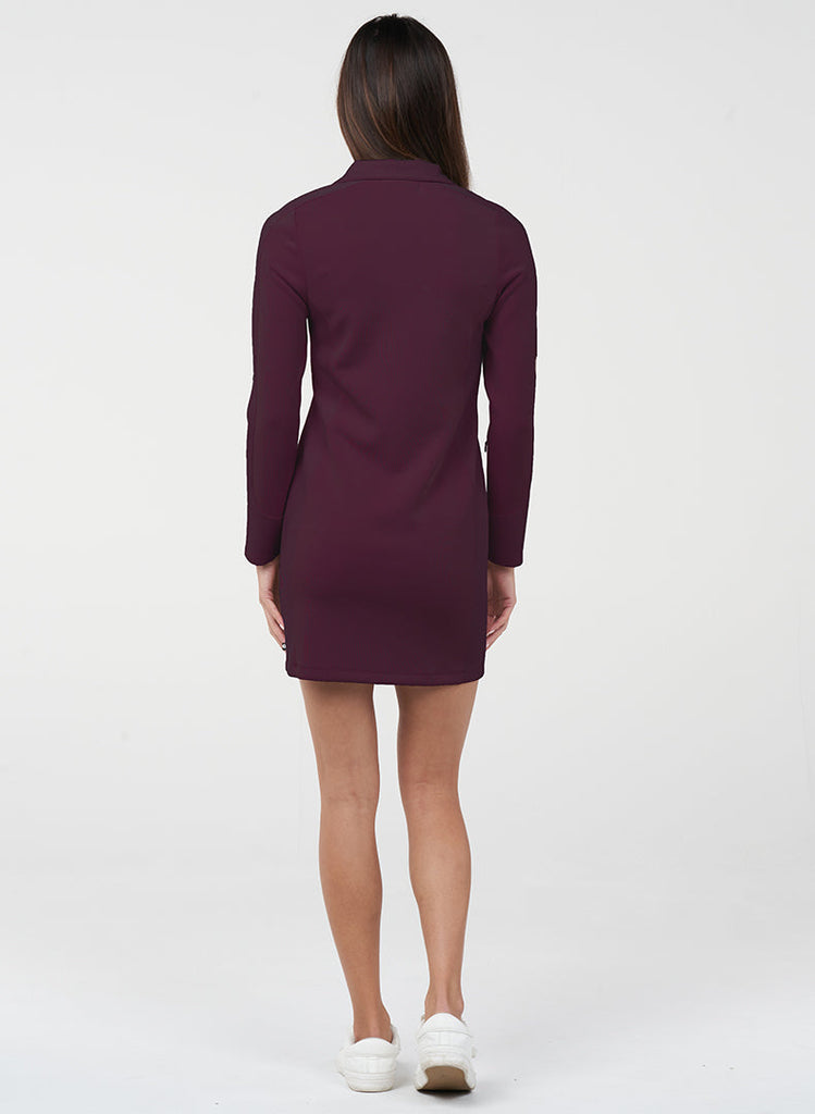 Ultraluxe Rib Inset Dress - Cherry