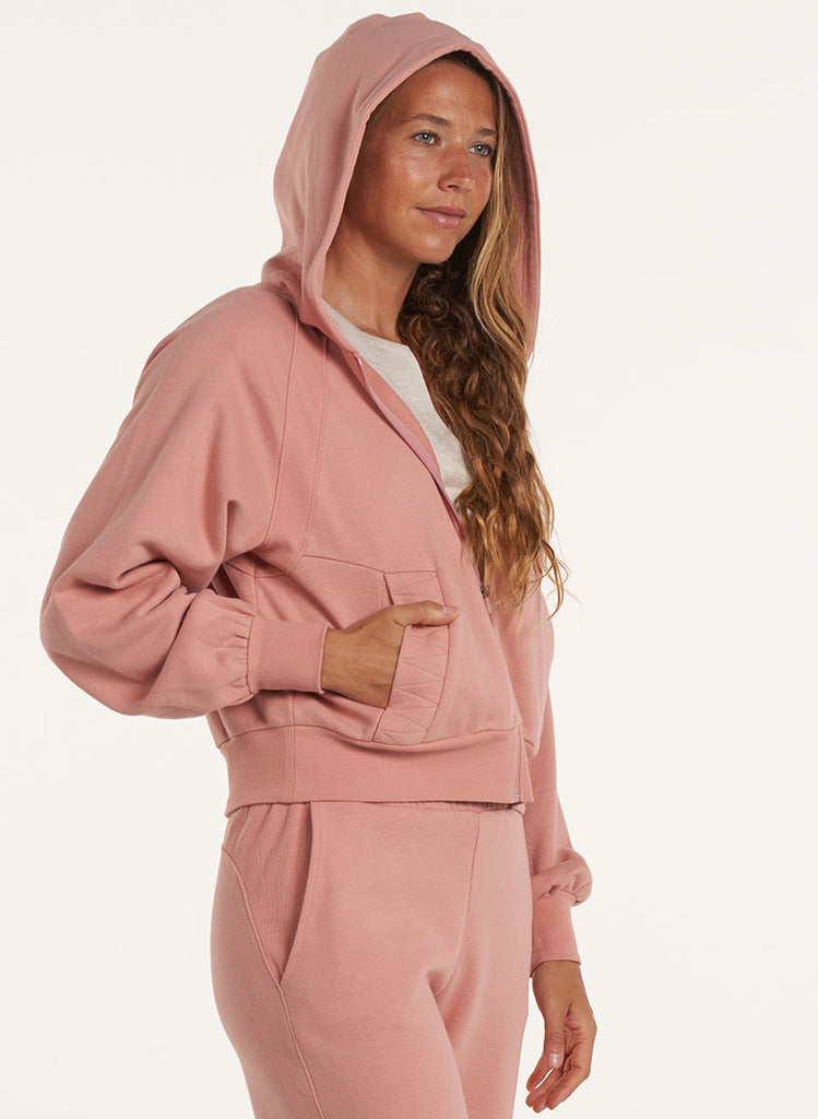 Cloud Trapunto Stitch Hoodie Baked Clay - Side