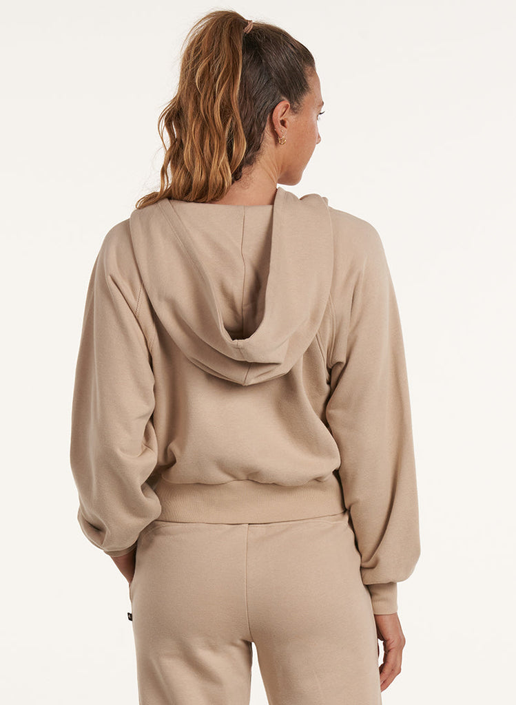 Cloud Trapunto Stitch Hoodie Oatmilk - Back