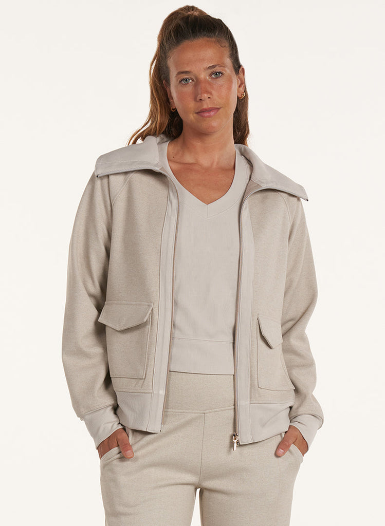 Quinn Double Zip Jacket - Stone