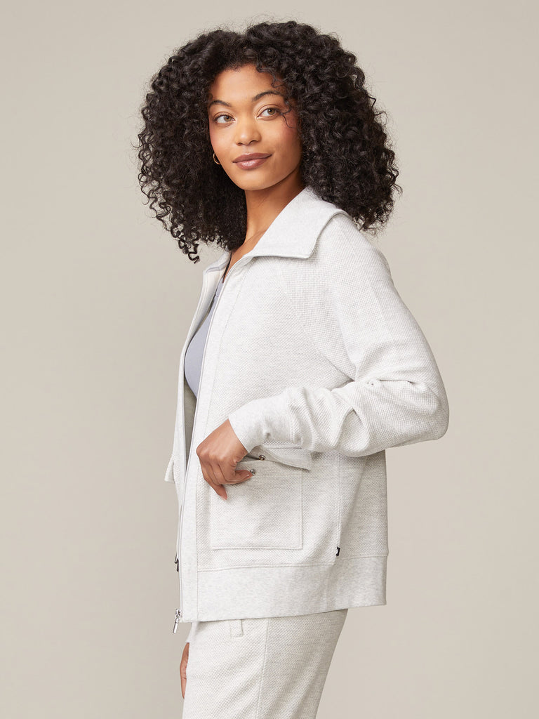 Diamond Knit Zip Jacket