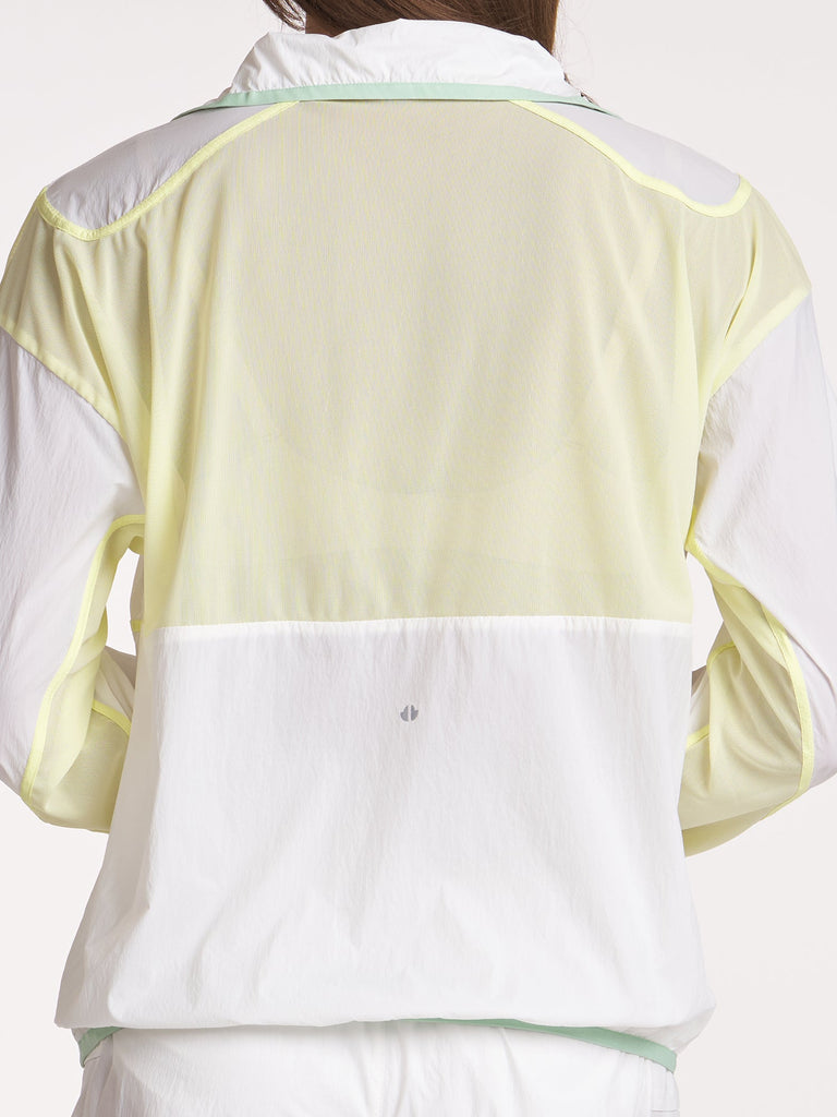 Mesh Mix Run 1/2 Zip - White