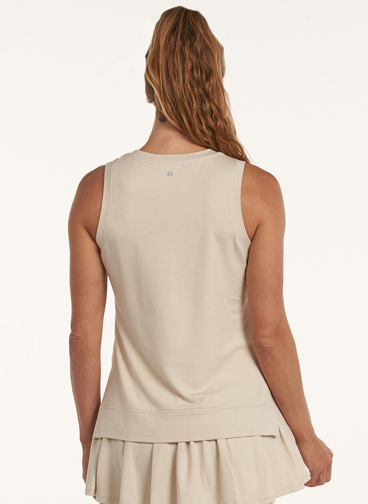 Scoop Neck Pullover Tank Chalk - Back