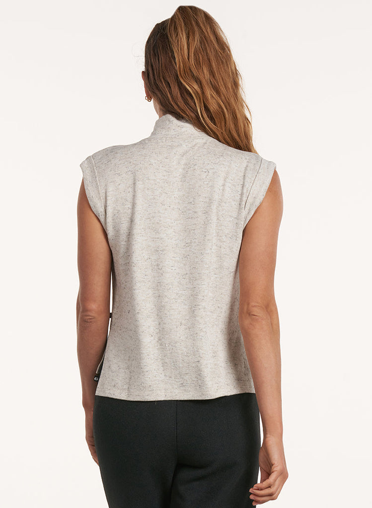 Mock Neck Muscle Tank - Heather Stone