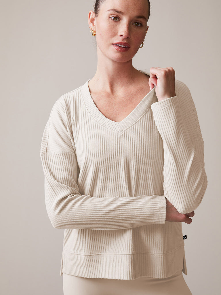 Brushed Rib Daily Long Sleeve Top and Jogger