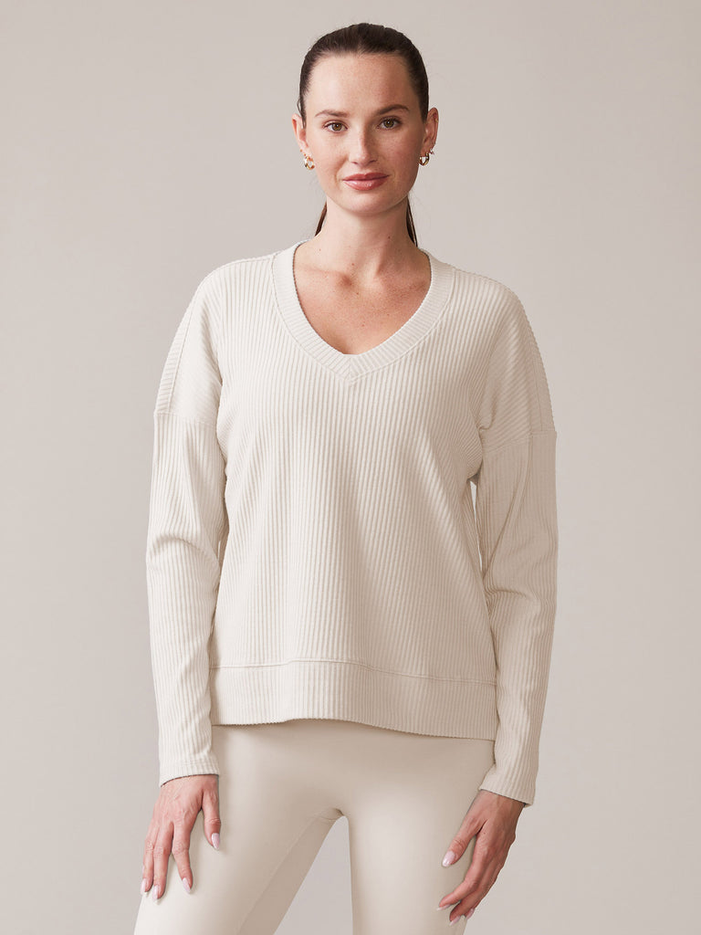 Brushed Rib Daily Long Sleeve Top