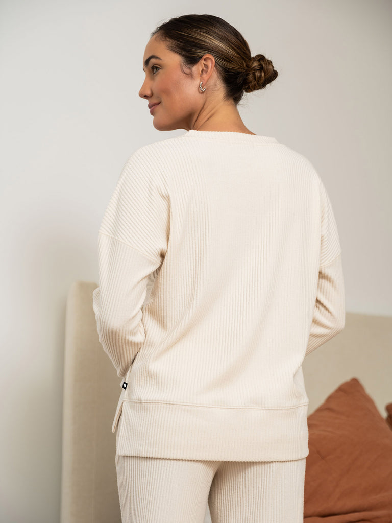 Brushed Rib Daily Long Sleeve Top and Jogger