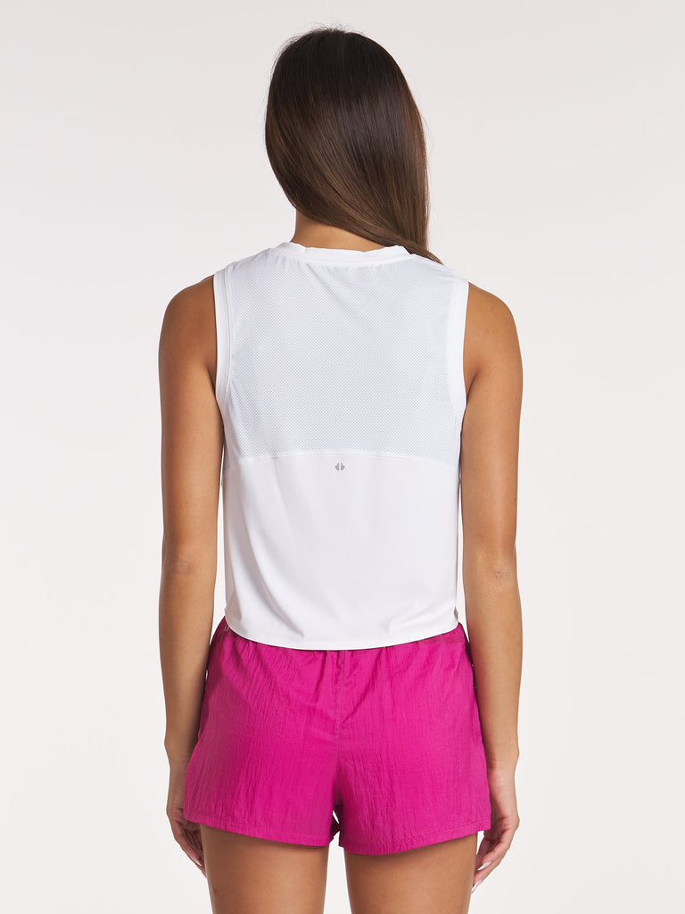 Perforated Boxy Tank - White