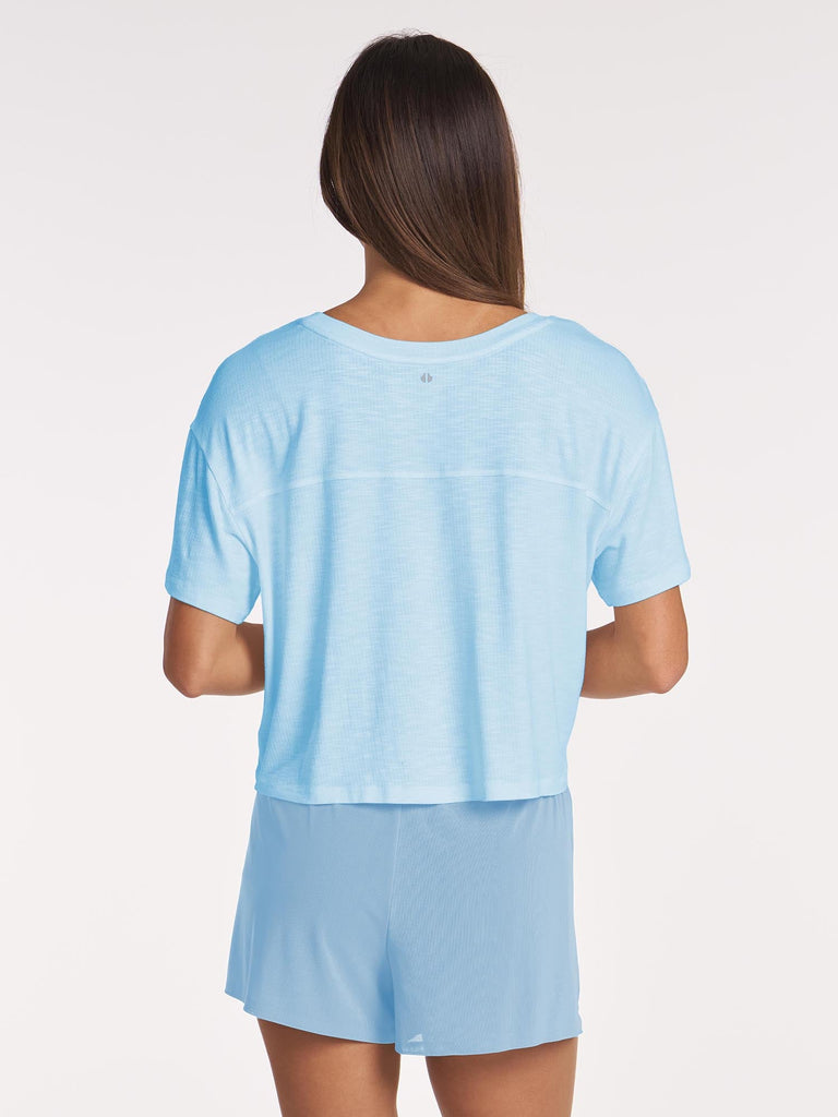 Seamed Slub Tee - Cloud Blue
