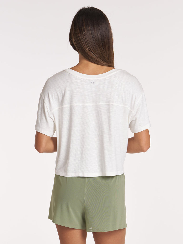 Seamed Slub Tee - White