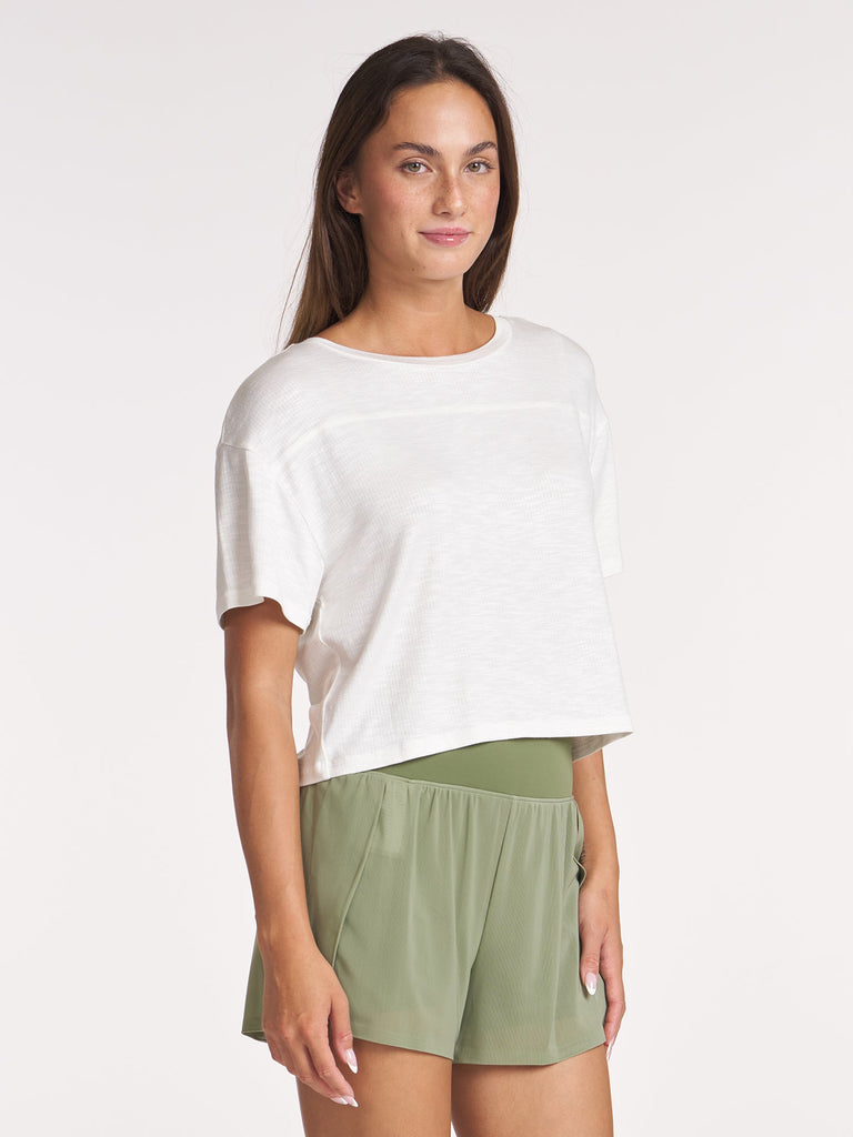 Seamed Slub Tee - White