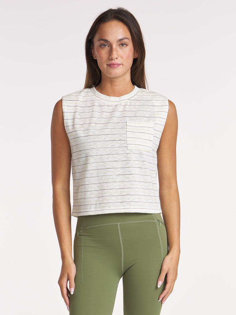 Stripe Pocket Tee - Lime Glow/Multi