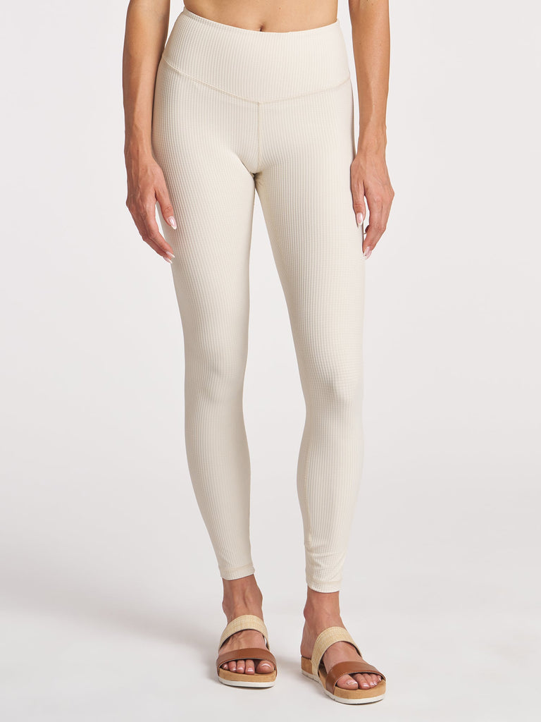 Grid 7/8 Legging - Chalk