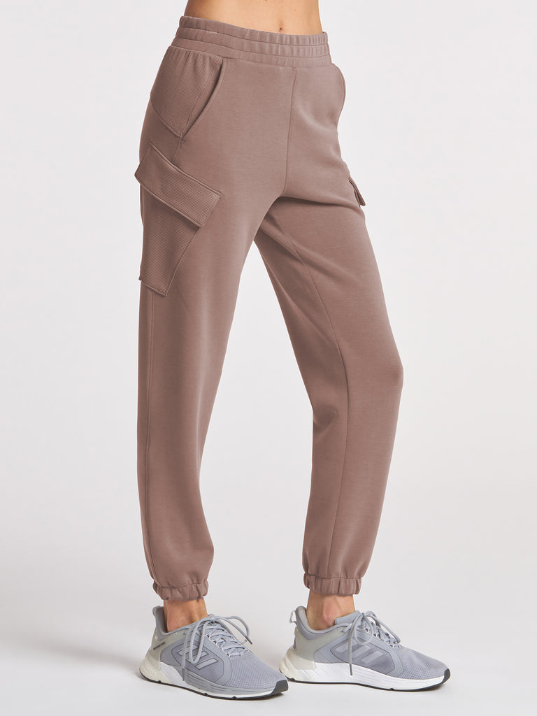 Ultraluxe Cargo Jogger in Vintage Taupe
