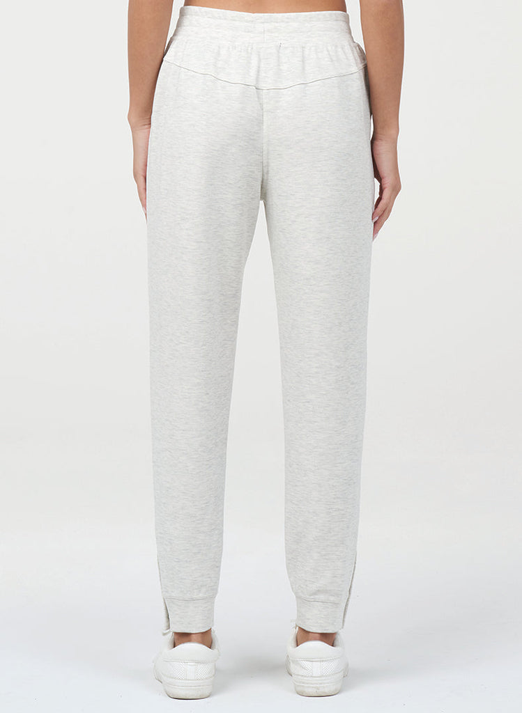 Brushed Luxe Snap Jogger - H White