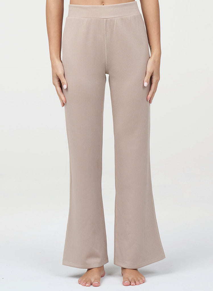 Ultraluxe Rib Flare Pant - Almond