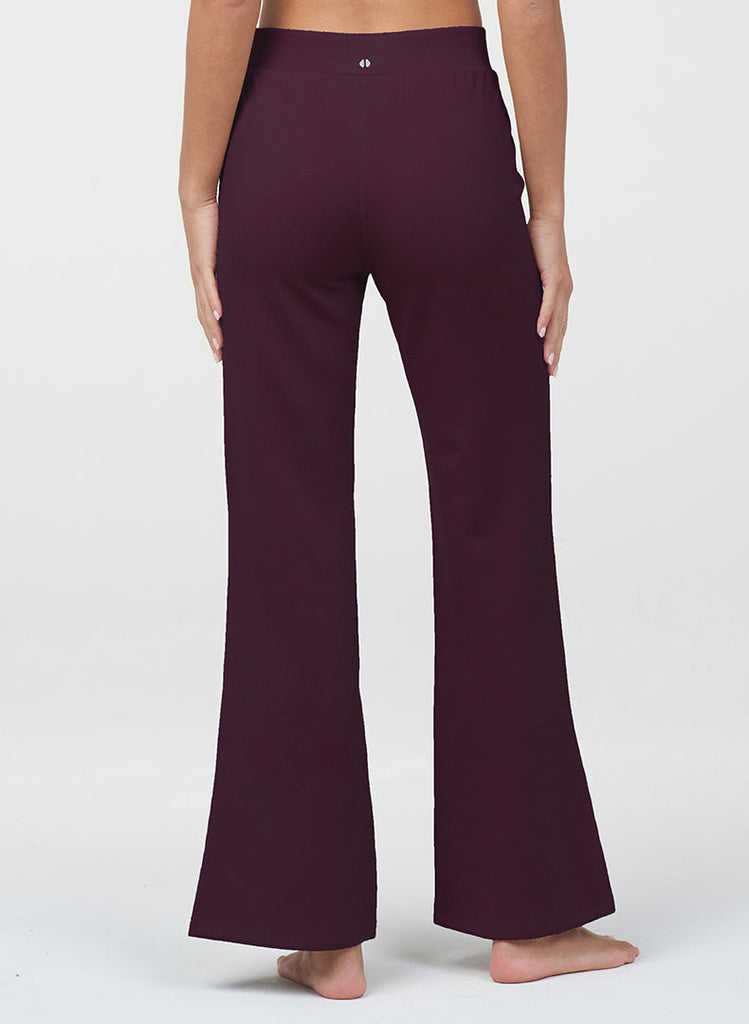 Ultraluxe Rib Flare Pant - Cherry