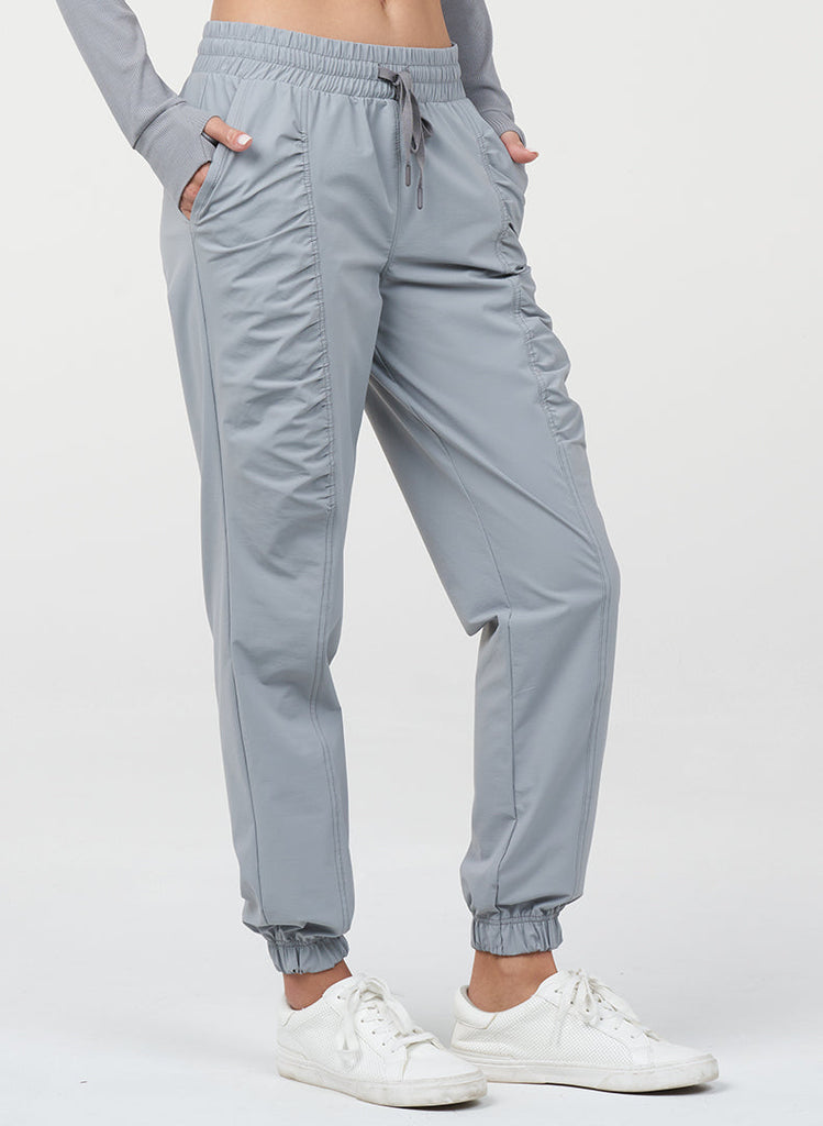 Shirred Jogger - Steel