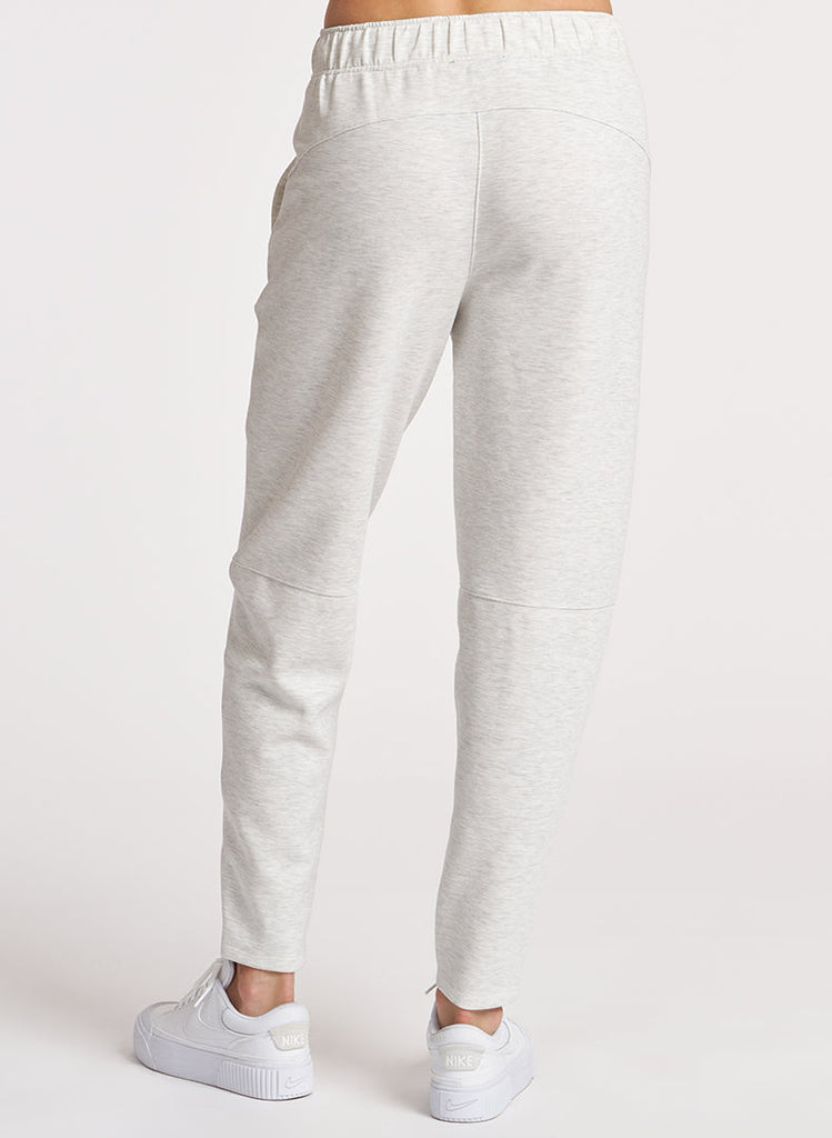 Ultraluxe Barrel Leg Zip Pant - Heather White