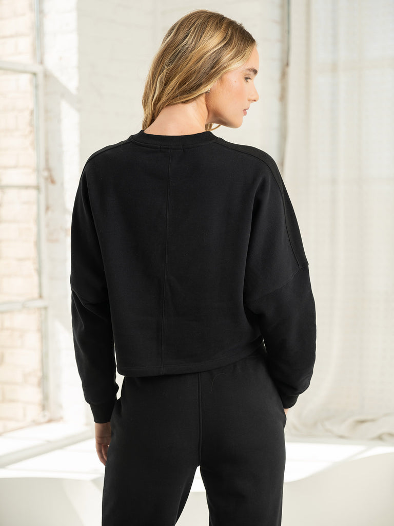 Long Sleeve Dolman Knit Pullover Top and Patch Pocket Jogger