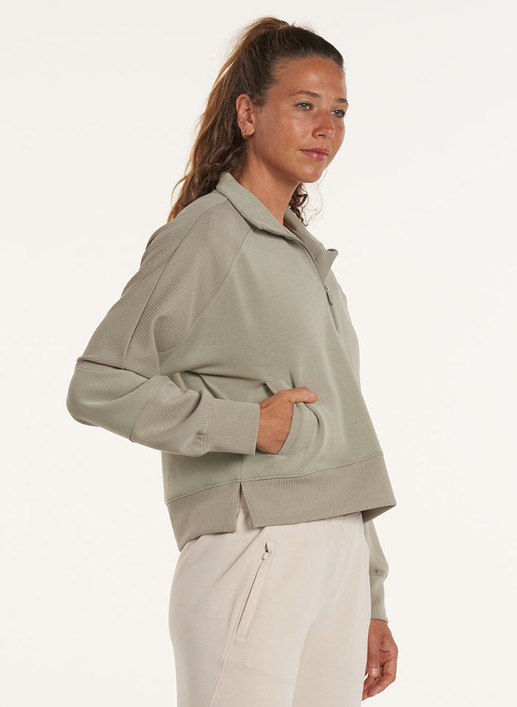 Ultraluxe Half Zip Pullover - Plaster