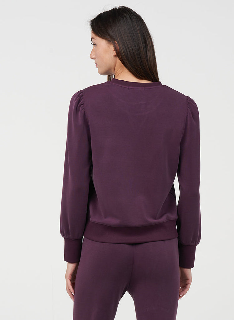 Luxe Shirred Pullover - Cherry