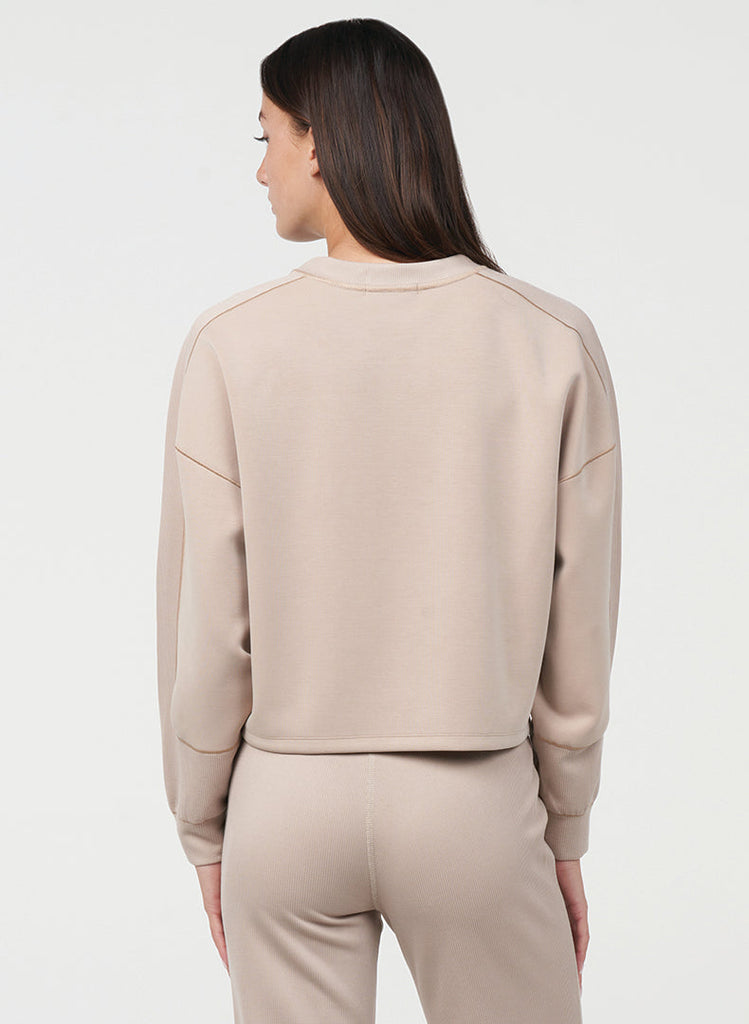 Ultraluxe Rib Inset Pullover - Almond