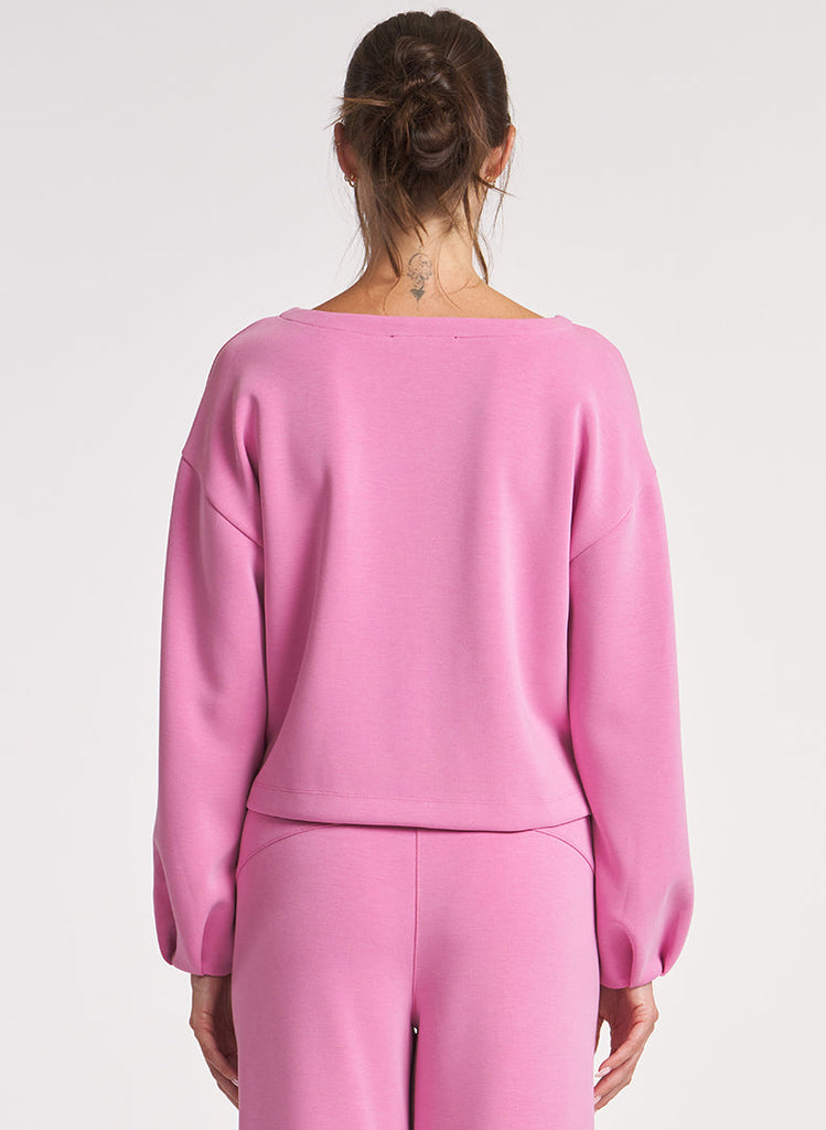 Ultraluxe Pleat Cuff Pullover - Azalea