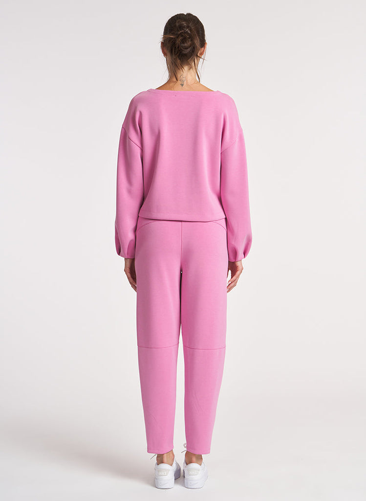 Ultraluxe Pleat Cuff Pullover - Azalea