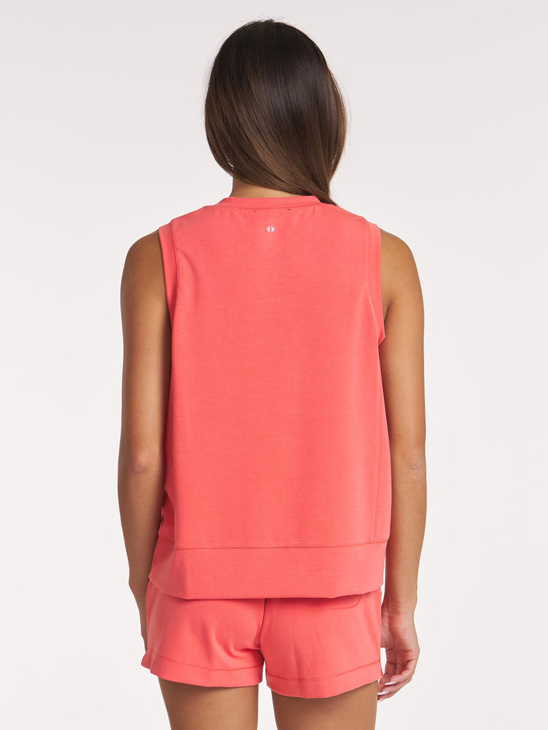 Split Hem Sleeveless Pullover - Papaya