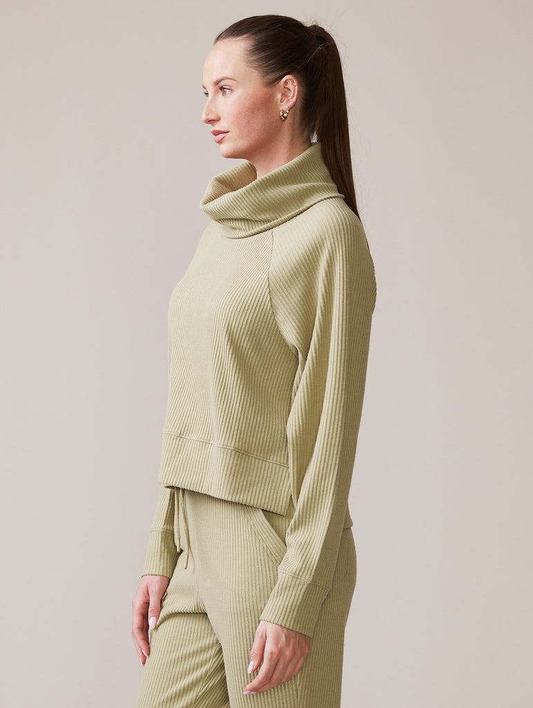 Brushed Rib Roll Neck Top and Jogger