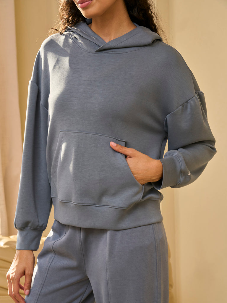 Luxe Shirred Sleeve Hoodie