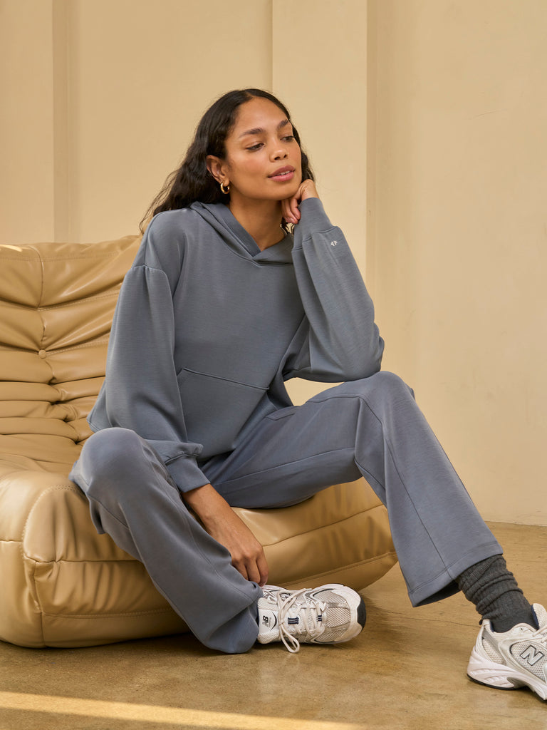 Luxe Shirred Sleeve Hoodie