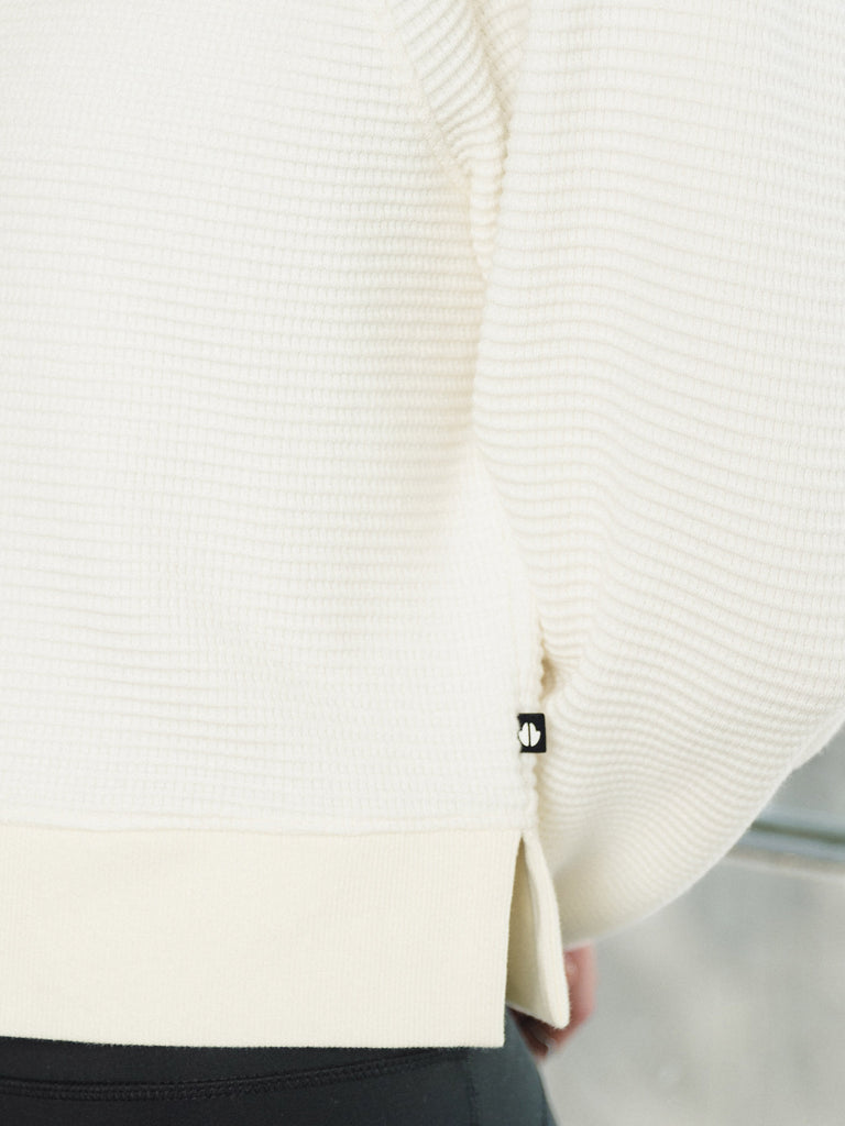 Double V-Neck Waffle Pullover